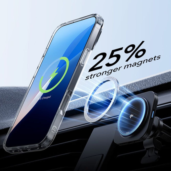 ESR Classic Hybrid Kickstand Halolock MagSafe Case Set + Tempered Glass for iPhone 16 - Clear