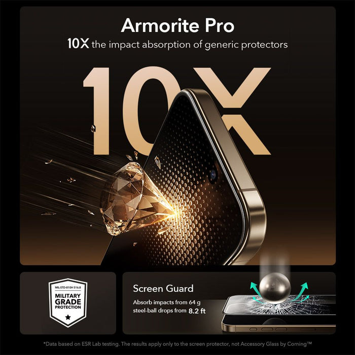 ESR UltraFit Armorite Pro Tempered Glass for iPhone 17 Pro - Clear