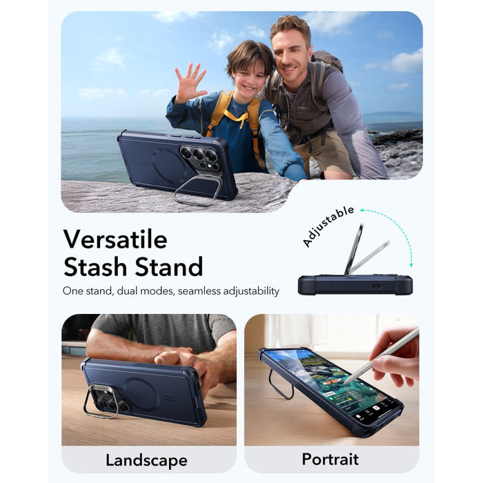 ESR Cyber Tough Kickstand MagSafe Case for Samsung Galaxy S26 Ultra - Navy Blue