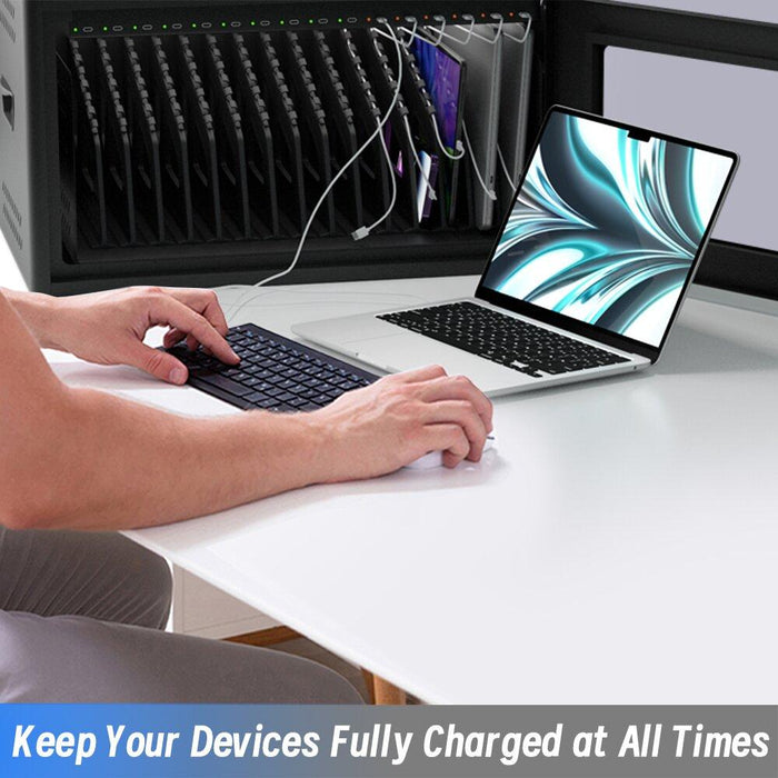 Universal cabinet for charging up to 12 pcs. Estillo IP-2312 tablets for wall mounting or freestanding, 12 x USB-C ports
