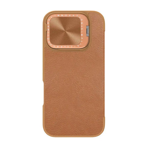 Etui Nillkin Qin Prop Leather iPhone 16 (brązowy) - Protective cases for smartphones<<<Cases<<<GSM