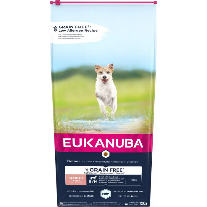 EUKANUBA Grain Free Senior small/medium breed Ocean fish - dry dog food - 12 kg - Dry foodDLP-KAS<<<For