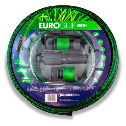 HOSE SET 20M 3/4" EUROGUIP GREEN