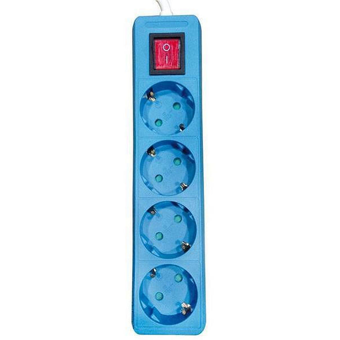POWER SUPPLY 4 SOCKETS 2M CABLE WITH CHILD PROTECTION AND KEY BLUE EUROLAMP