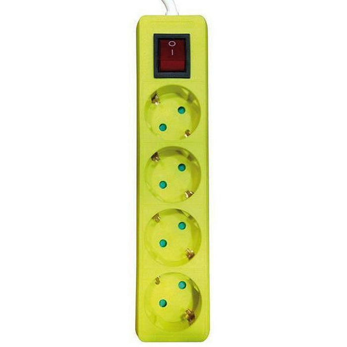 POWER SUPPLY 4 SOCKETS 2M CABLE WITH CHILD PROTECTION AND KEY YELLOW EUROLAMP