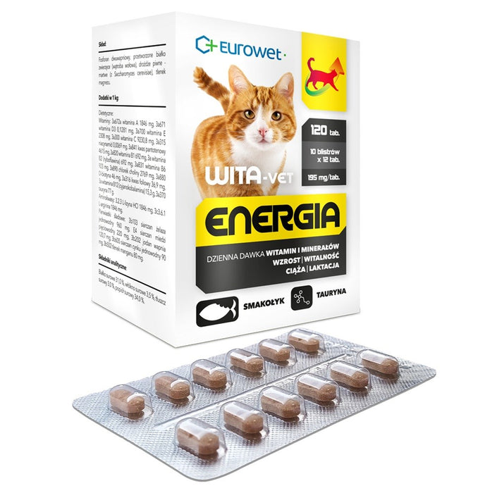 EUROWET Wita-Vet Energia - supplements for cats - 120 tablets
