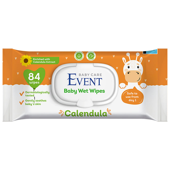 WET BABY TOWELS WITH CALENDULUS 84 PCS EVENT