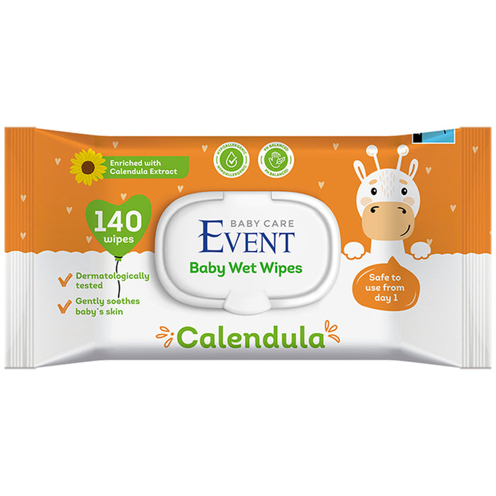 WET BABY TOWELS WITH CALENDULUS, EVENT
