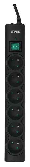 Ever OPTIMA surge protector 1.5 m (6 x UTE; 10 A; black) (T/LZ08-OPT015/0000)