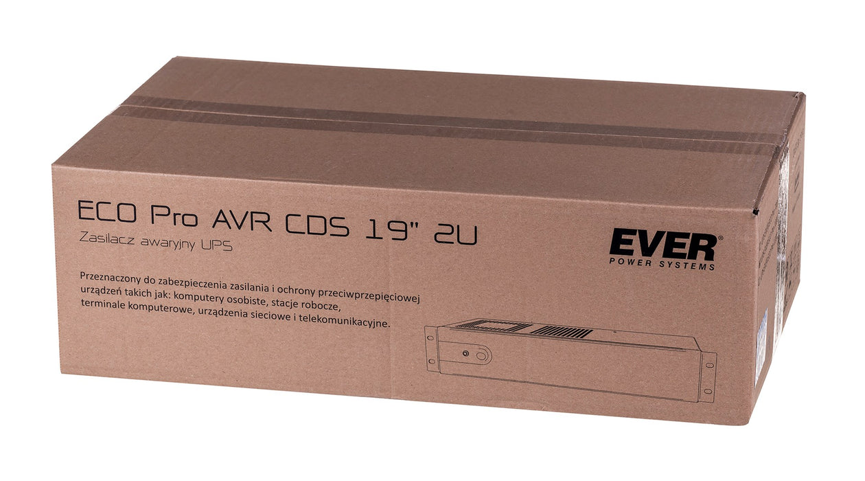 UPS EVER ECO Pro 1000 AVR CDS 19" 2U (Rack; 1000VA) (W/EAVRRM-001K00/00)
