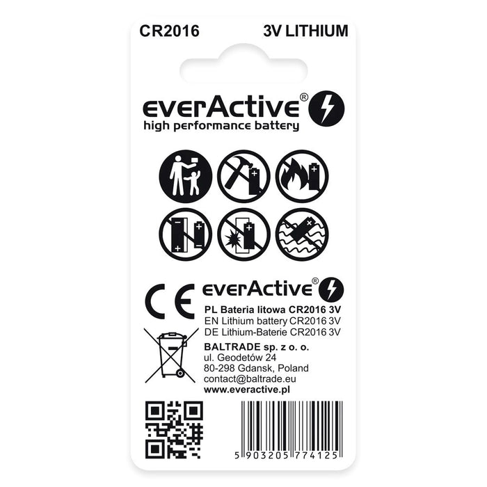 Lithium batteries mini everActive CR2016 blister 2 pcs.
