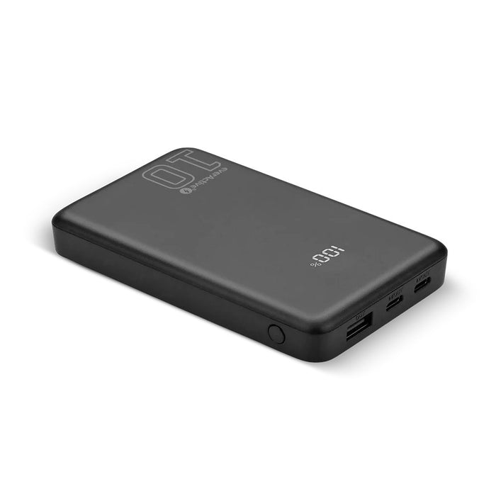 Powerbank 10 000mAh, 1x USB, 2x USB-C, 20W, QC4+, LCD screen, black
