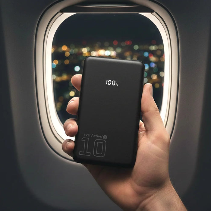 Powerbank 10 000mAh, 1x USB, 2x USB-C, 20W, QC4+, LCD screen, black