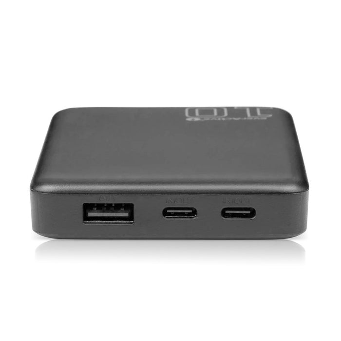 Powerbank 10 000mAh, 1x USB, 2x USB-C, 20W, QC4+, LCD screen, black
