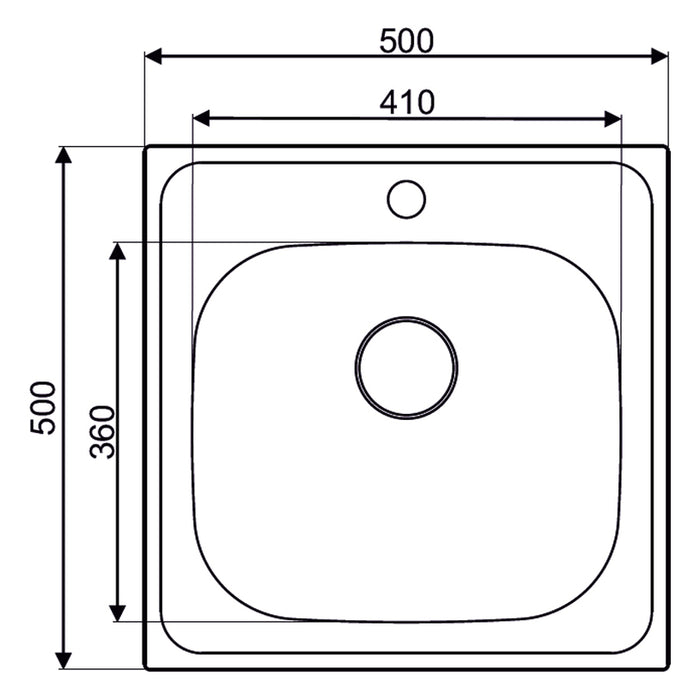 KITCHEN SINK EVO LINE M14 50X50X18 CM
