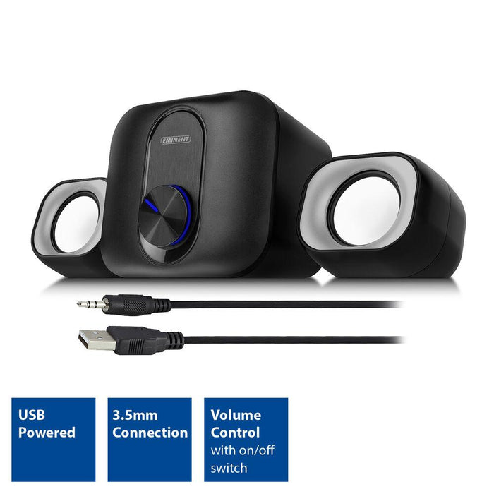 Sound system EWENT Eminent 2.1, 3.5 mm, USB, 11W