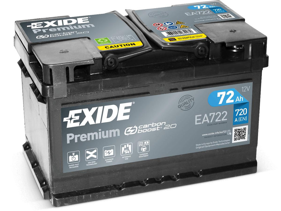 BATTERY EXIDE 72AH 720A