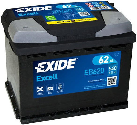 EXIDE EXCELL 62AH 540A R+