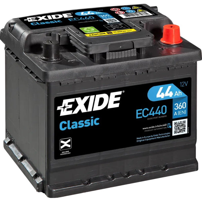 EXIDE CLASSIC 44AH 360A R+