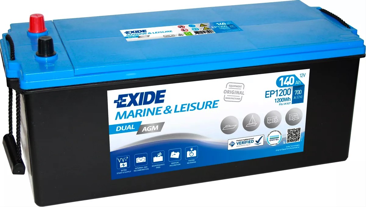 EXIDE MARINE&LEISURE DUAL AGM 140AH 700A 1200WH L+