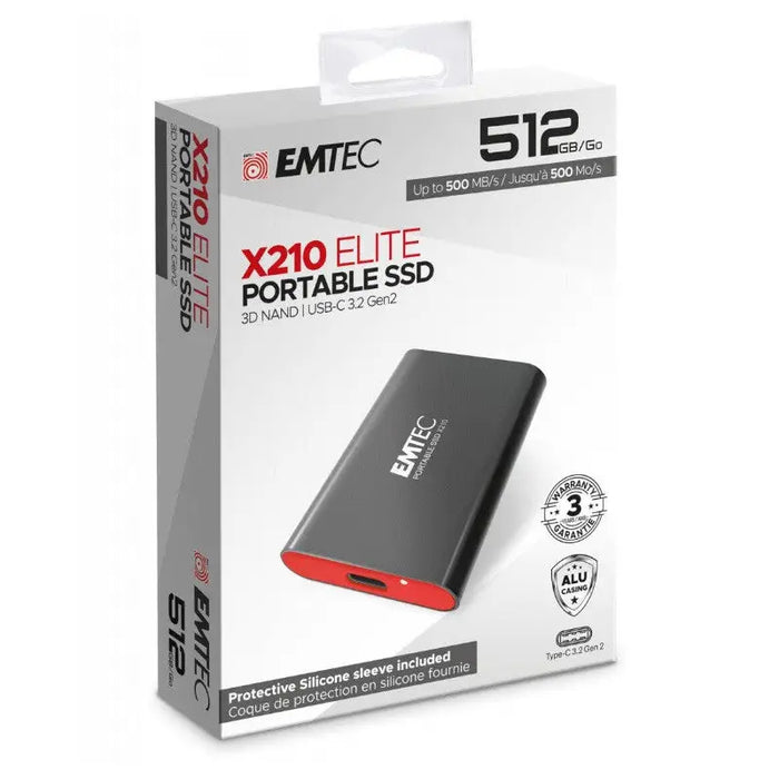 EXT SSD 3.2Gen2 X210 512GB Type C 500/500MB/s EMTEC - SSD<<<Устройства за съхранение на данни<<<AmperelB2B