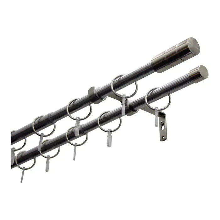 EXTENDABLE METAL DOUBLE CORNER GARDINIA CYLINDER 190-340 CM STEEL - Корнизи<<<Корнизи щори и пердета<<<Мебели и