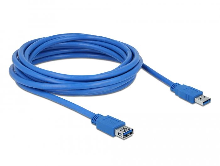Extension cable Delock USB-A male - USB-A female 5 m Shielded Blue - Кабели за мобилни