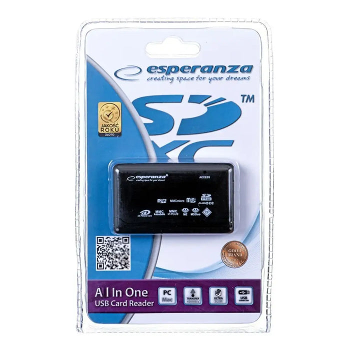External Card Reader Esperanza EA117 Black - Мулти Четец за Карти<<<Компютър Мрежи и компоненти<<<Компютри|
