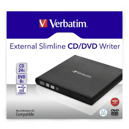 External Recorder Verbatim Slimline CD/DVD Black - Електроника Телевизори<<<Компютри| Електроника<<<BigBuy&&&DVD