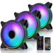 EZDIY-FAB Moonlight Black RGB PWM 120mm Fan Set - 3 Pack - Вентилатори<<<Компютърни компоненти<<<ValiAPI