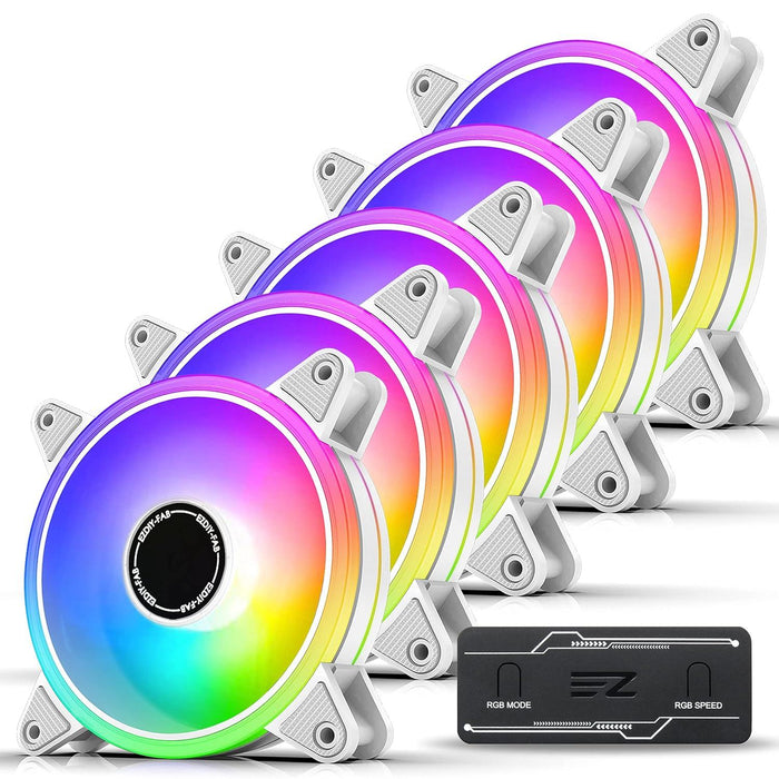 Fan set EZDIY-FAB Moonlight White RGB PWM 120mm - 5 Pack