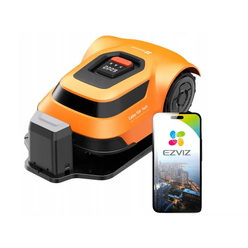 EZVIZ RM600 orange robotic lawn mower - Mowing workNAK-RKO<<<Cordless toolsNAK<<<ActionPL