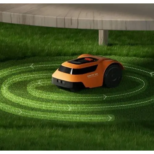 EZVIZ RM600 orange robotic lawn mower - Mowing workNAK-RKO<<<Cordless toolsNAK<<<ActionPL