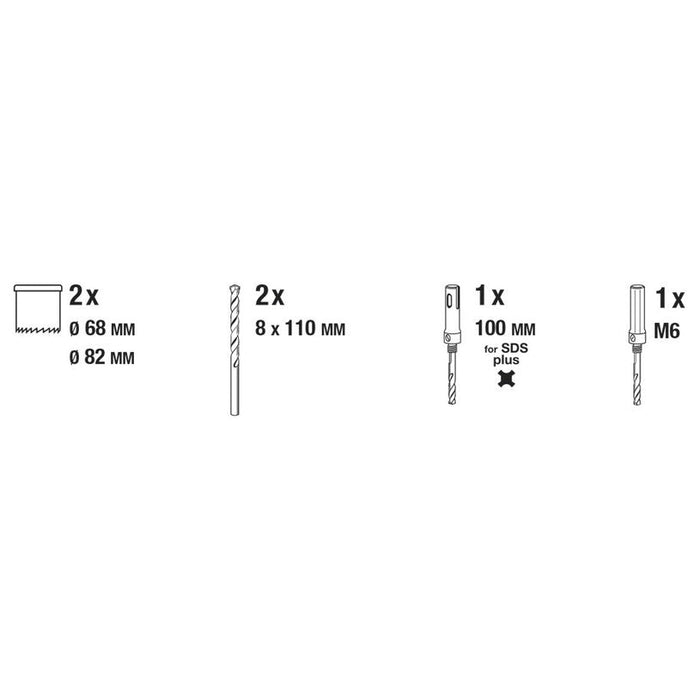 F68 AND 82 MM CONCRETE BOLT SETS KWB - Боркорони<<<Консумативи за електроинструменти<<<Инструменти и