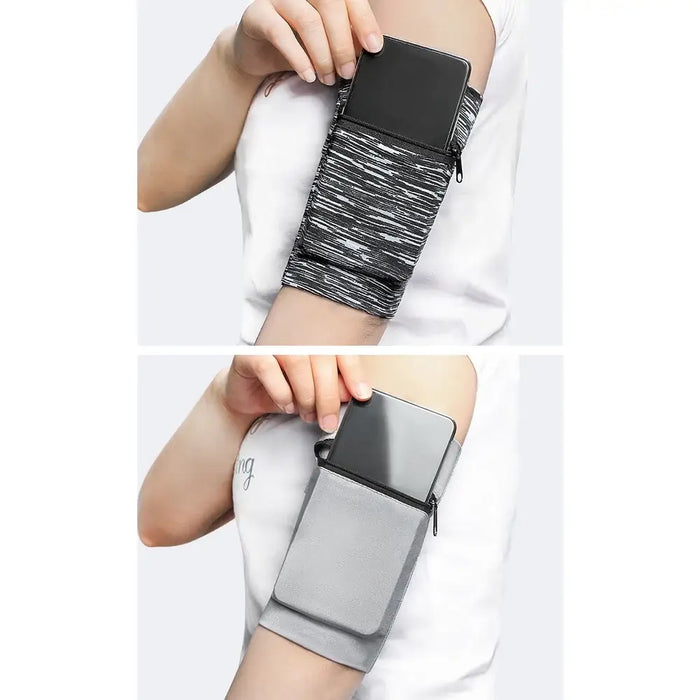Fabric armband on the arm for running fitness camo blue - Sport products<<<HurtelXML
