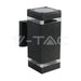 FACADE FIXTURE E27 BI-DIRECTIONAL SQUARE IP44 BLACK V-TAC - Фасадни тела<<<Външно