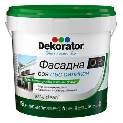 FACADE PAINT WITH SILICONE BASE FOR TINTING DEKORATOR - Фасадни бои<<<Фасадни бои и мазилки<<<Бои и