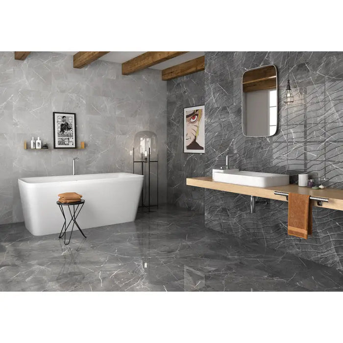FAIENCE GEOTILES NAVIA GRIS 33.3X55 CM - Стенни плочки и декорация<<<Плочки и лайстни<<<Баня<<<Praktiker&&&Стенни