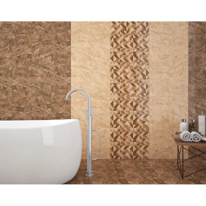 FAIENCE KAI DECOR BRESHA BROWN 25X40 CM - Стенни плочки и декорация<<<Плочки и лайстни<<<Баня<<<Praktiker&&&Стенни