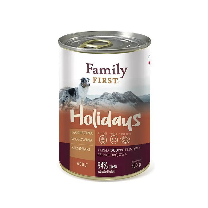 FAMILY FIRST Holidays Adult Lamb Beef Potato - Wet dog food 400g - Wet foodDLP-KAM<<<For the dogDLP<<<ActionPL