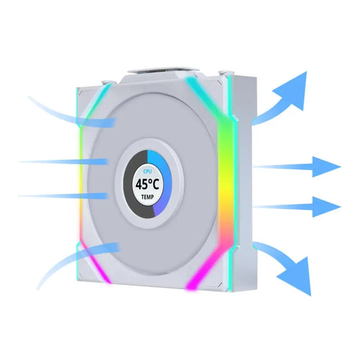 Fan Lian Li UNI FAN SL Wireless LCD ARGB PWM - 120 mm White - Вентилатори<<<Компютърни компоненти<<<ValiAPI