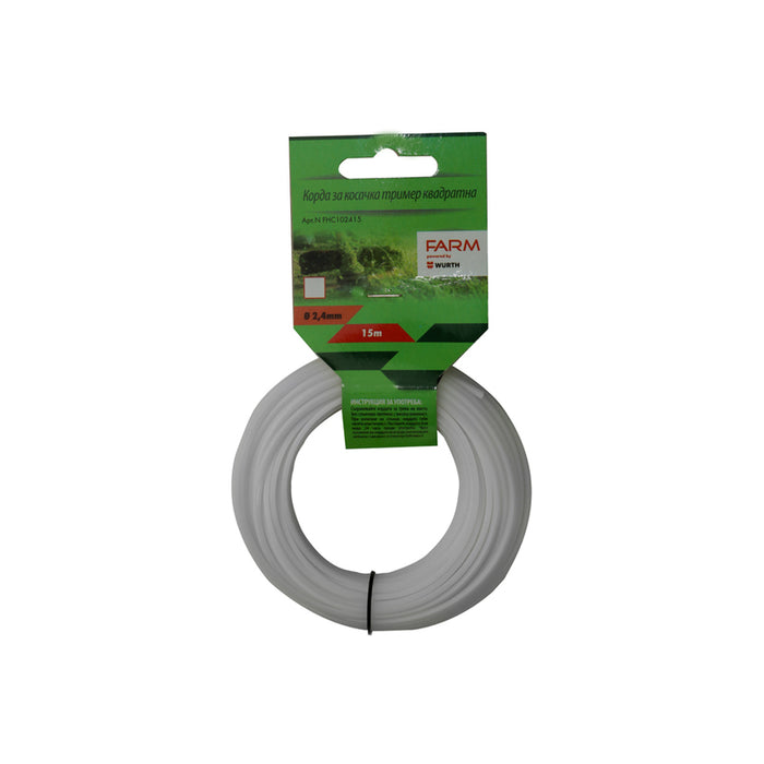CORD FOR TRIMMER PROFILE SQUARE FARM 2.4 MM-15 M