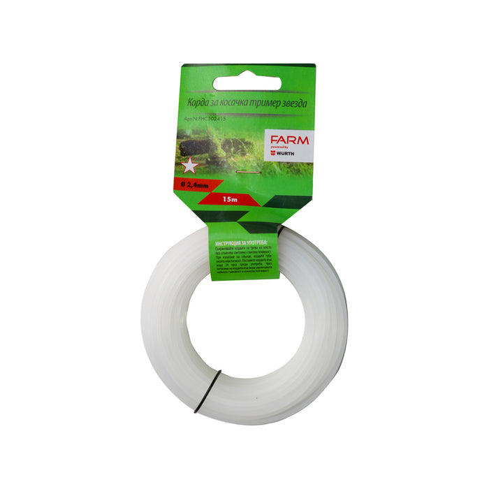 CORD FOR TRIMMER PROFILE STAR FARM 2.4 MM 15 M