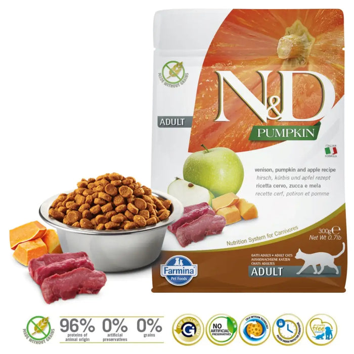 FARMINA N&D Pumpkin Cat Venison and Apple Adult - dry cat food - 300 g - Dry foodDLK-KAS<<<For the catDLK<<<ActionPL