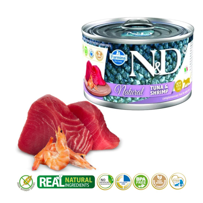 FARMINA N&D Cat Natural Tuna&Shrimp- wet cat food - 140 g