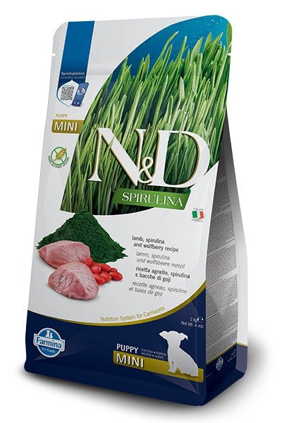 FARMINA N&D Spirulina Lamb Puppy Mini - dry dog food - 2 kg