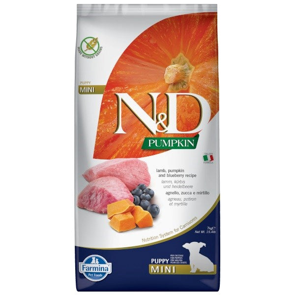FARMINA N&D Pumpkin Lamb&Blueberry Puppy Mini - dry dog food - 7kg