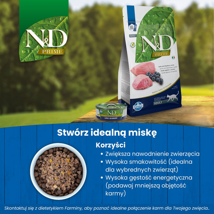 FARMINA N&D Prime Lamb & Blueberry - dry cat food - 5 kg