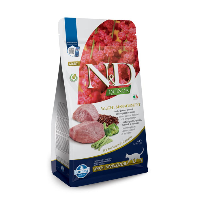 FARMINA N&D Quinoa Weight Management Lamb&Broccoli - dry cat food - 5 kg