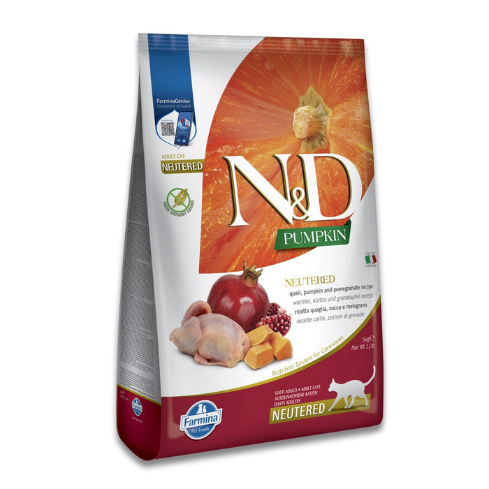FARMINA Pumpkin N&D Neutered Quail - dry cat food - 5kg